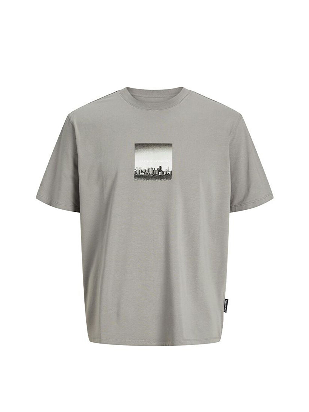 Gri Core Jcopacer Baskılı Streç Pamuklu Relaxed Fit Bisiklet Yaka Tişört 12273775