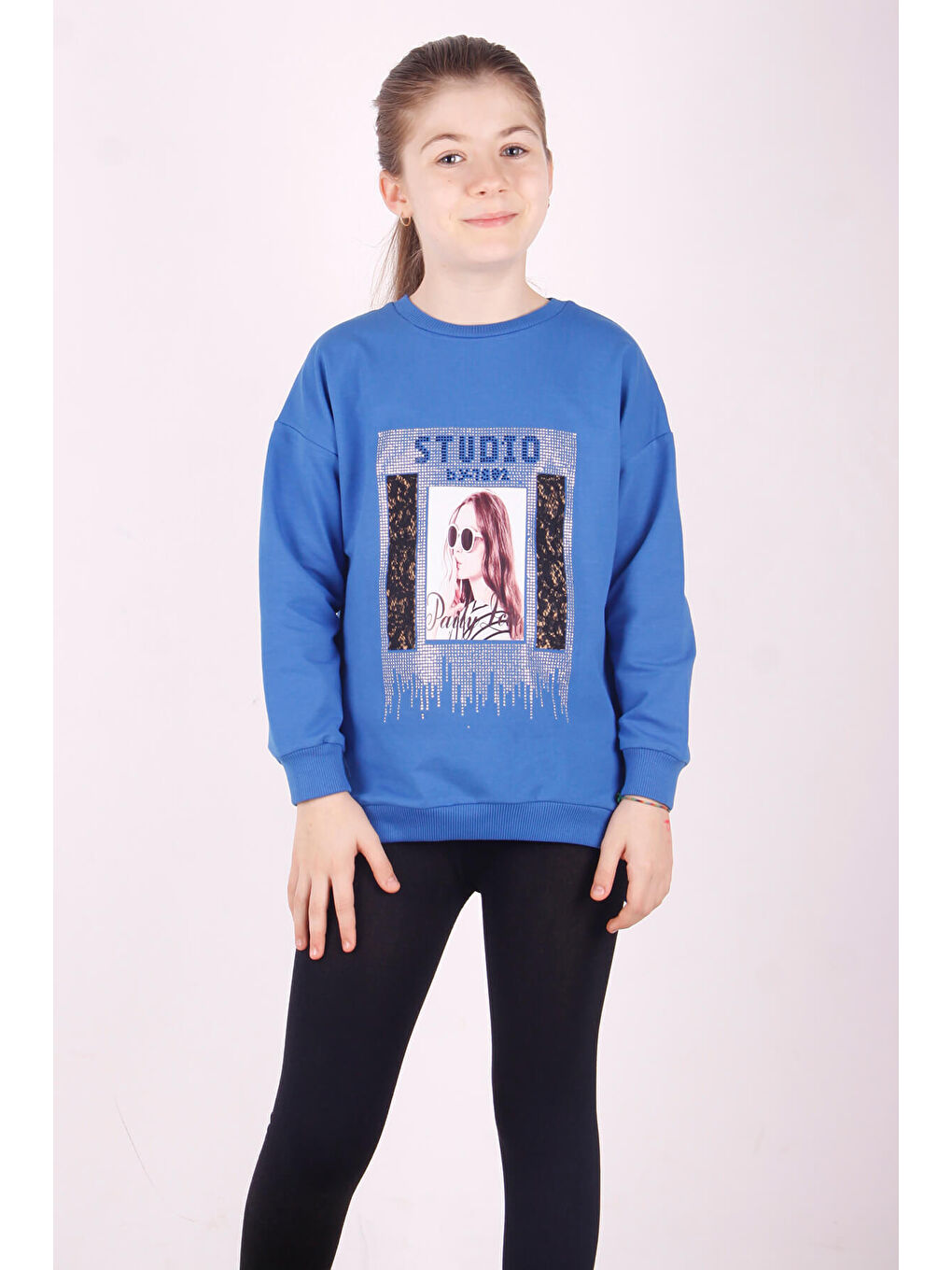 Mavi Kız Çocuk Studio Baskılı Sweatshirt-3