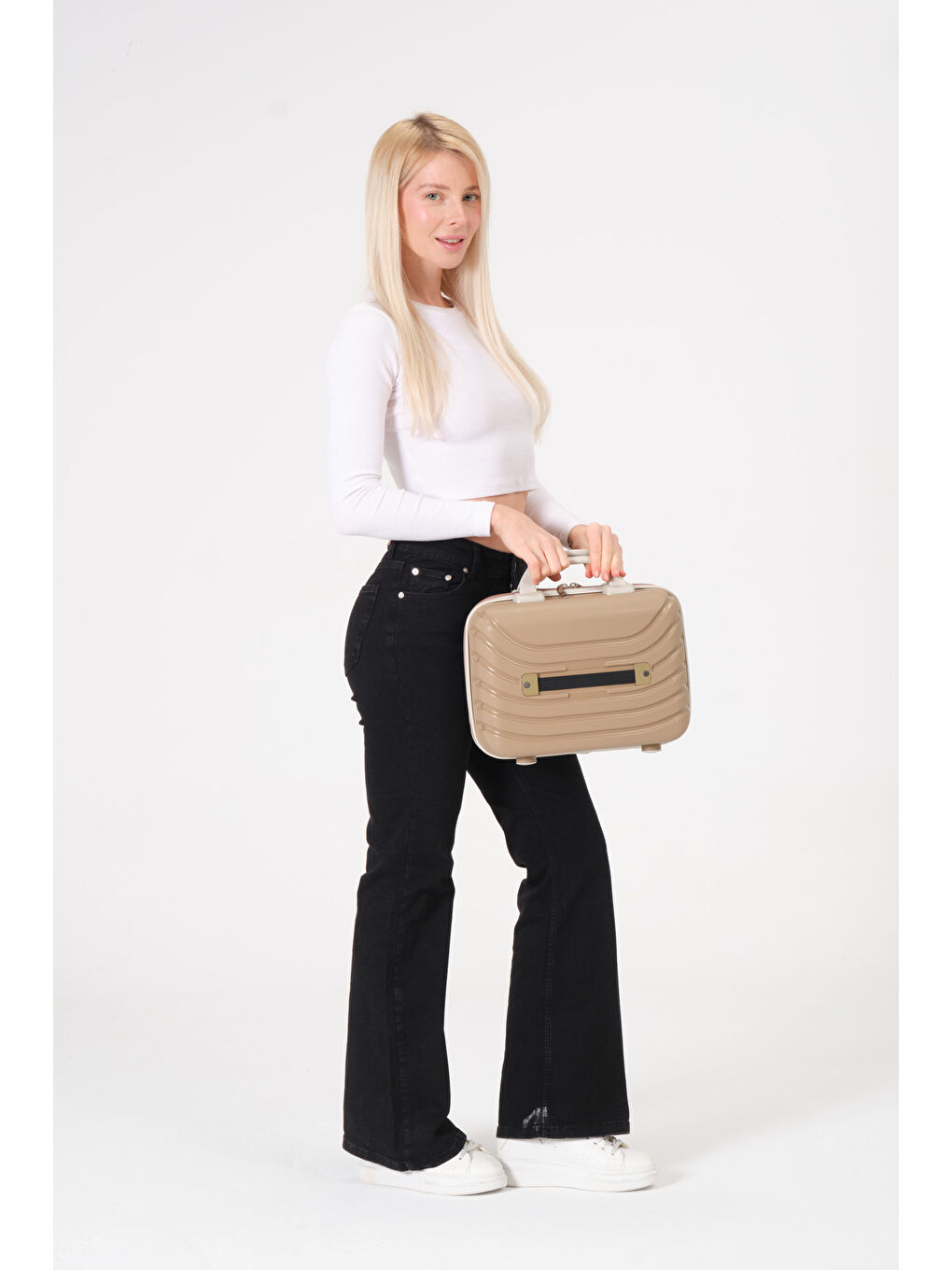 Gold-Krem PP Makyaj Çantası-5