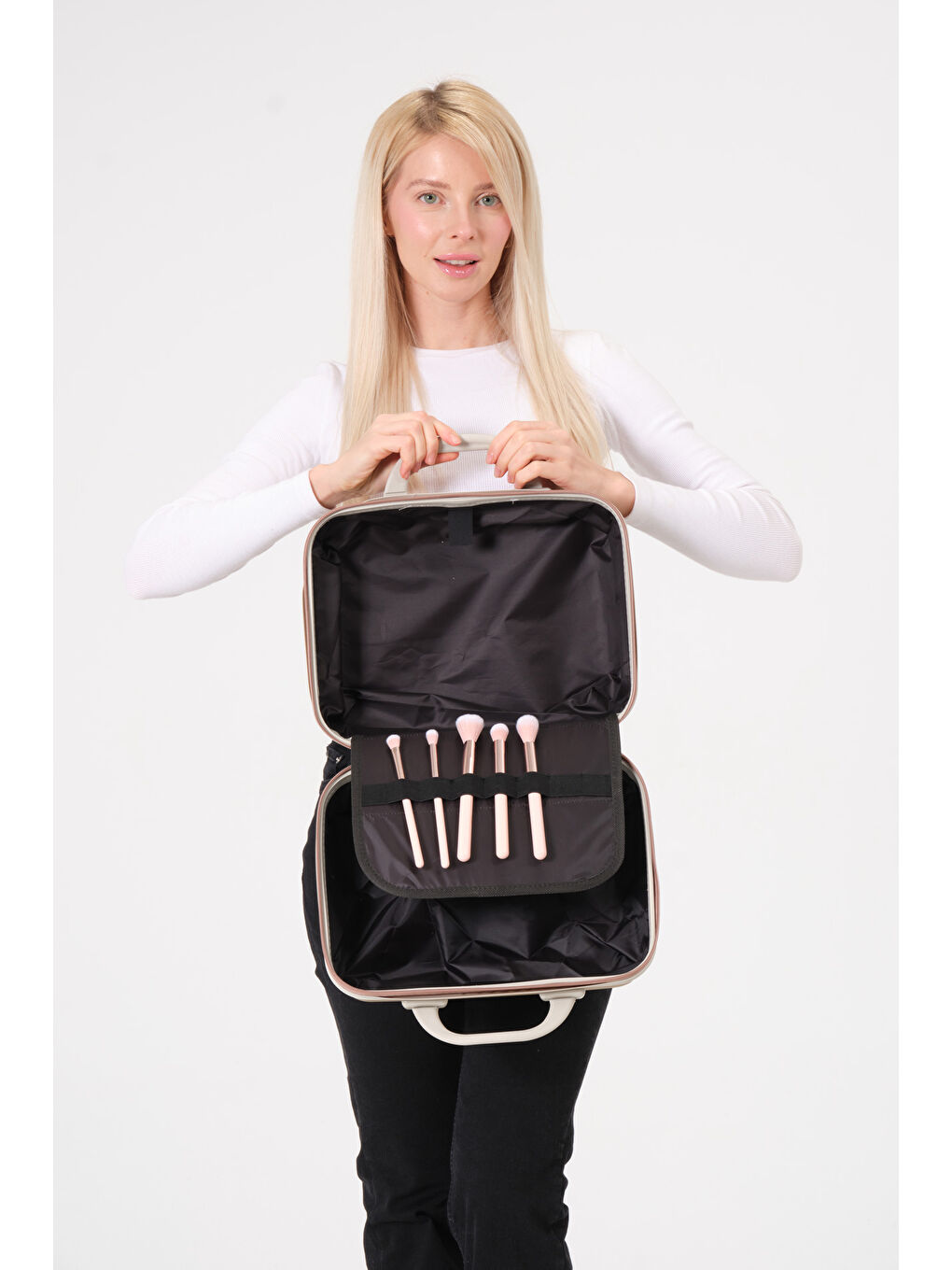 Gold-Krem PP Makyaj Çantası-7