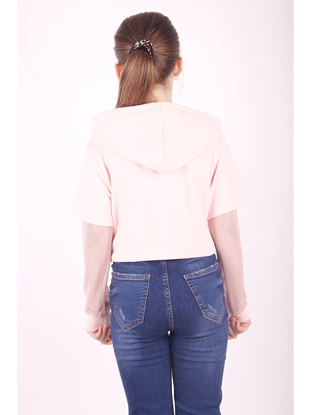 Pembe Kız Çocuk Rouge Baskılı Kapüşonlu Sweatshirt-2