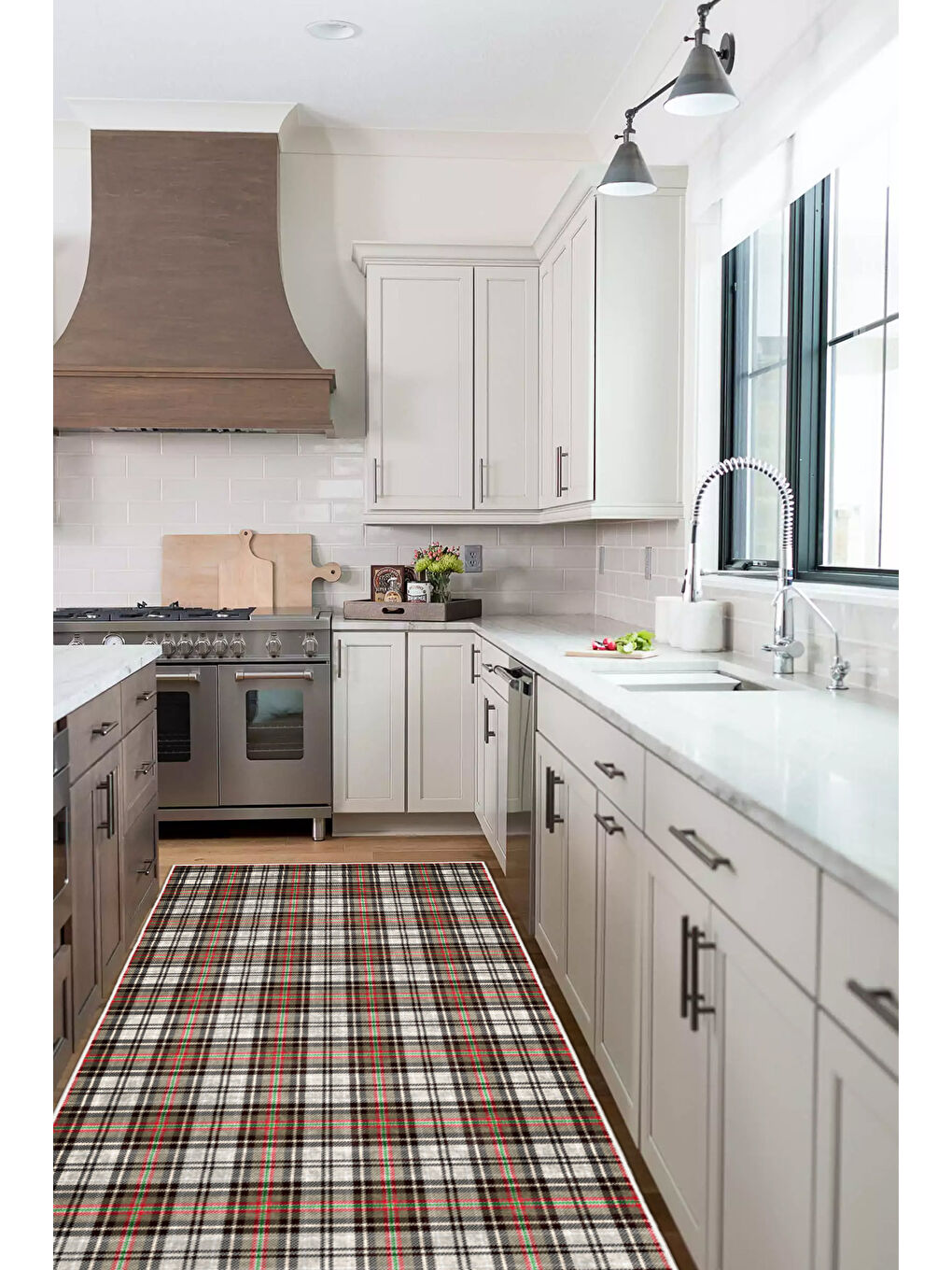 Kahverengi Dekoratif Özel Tasarım Yıkanabilir İnce Kaymaz Tabanlı Modern Halı KECE FR13-4