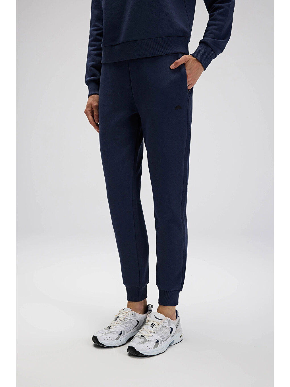 Lacivert Pamuklu Regular Fit Normal Bel Ribanalı Paça Kadın Eşofman Altı EF532-NV-2