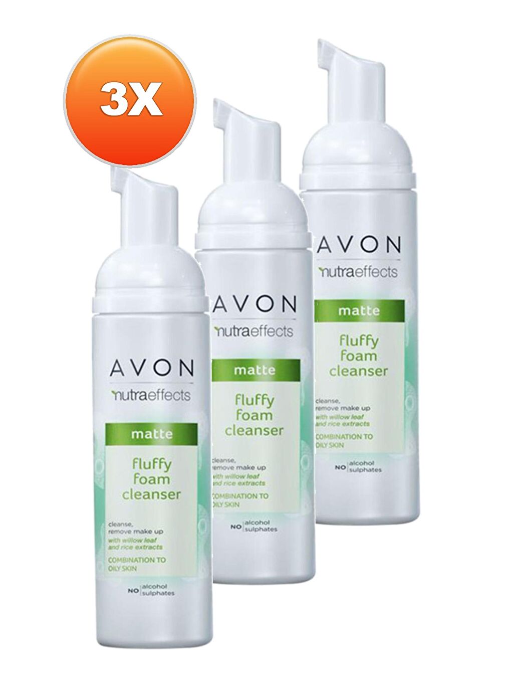 AVON Renksiz Nutra Effects Matte Fluffy Köpük Temizleyici 150 Ml. Üçlü Set - 1