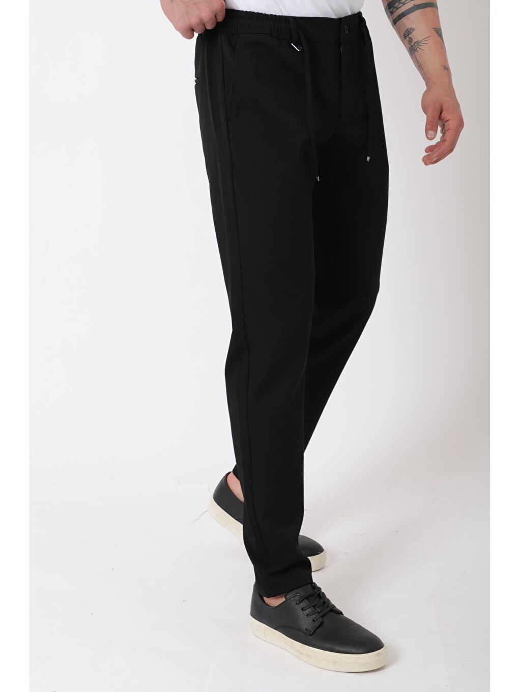 Siyah Bel Lastikli Spor En Boy Jogger Pantolon CPT-4_0400-2