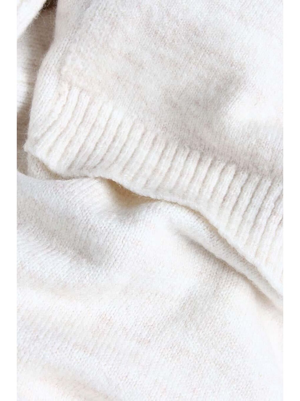 Ekru Kuşaklı Kapüşonlu Triko Hırka-7