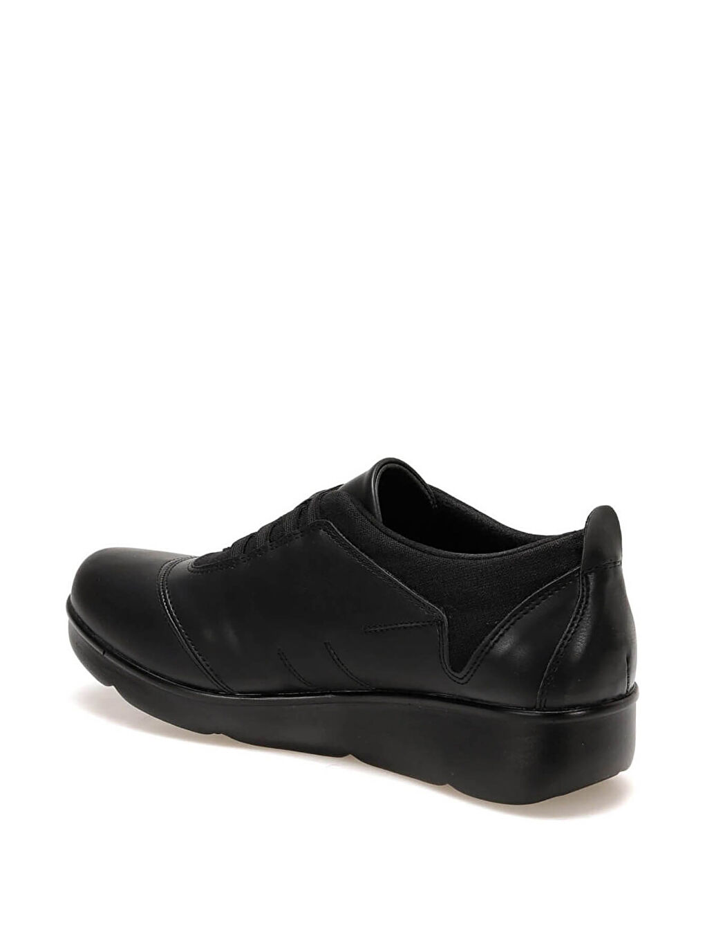 TRV920015 Siyah Kadın Dolgu Topuk Klasik Ayakkabı-2