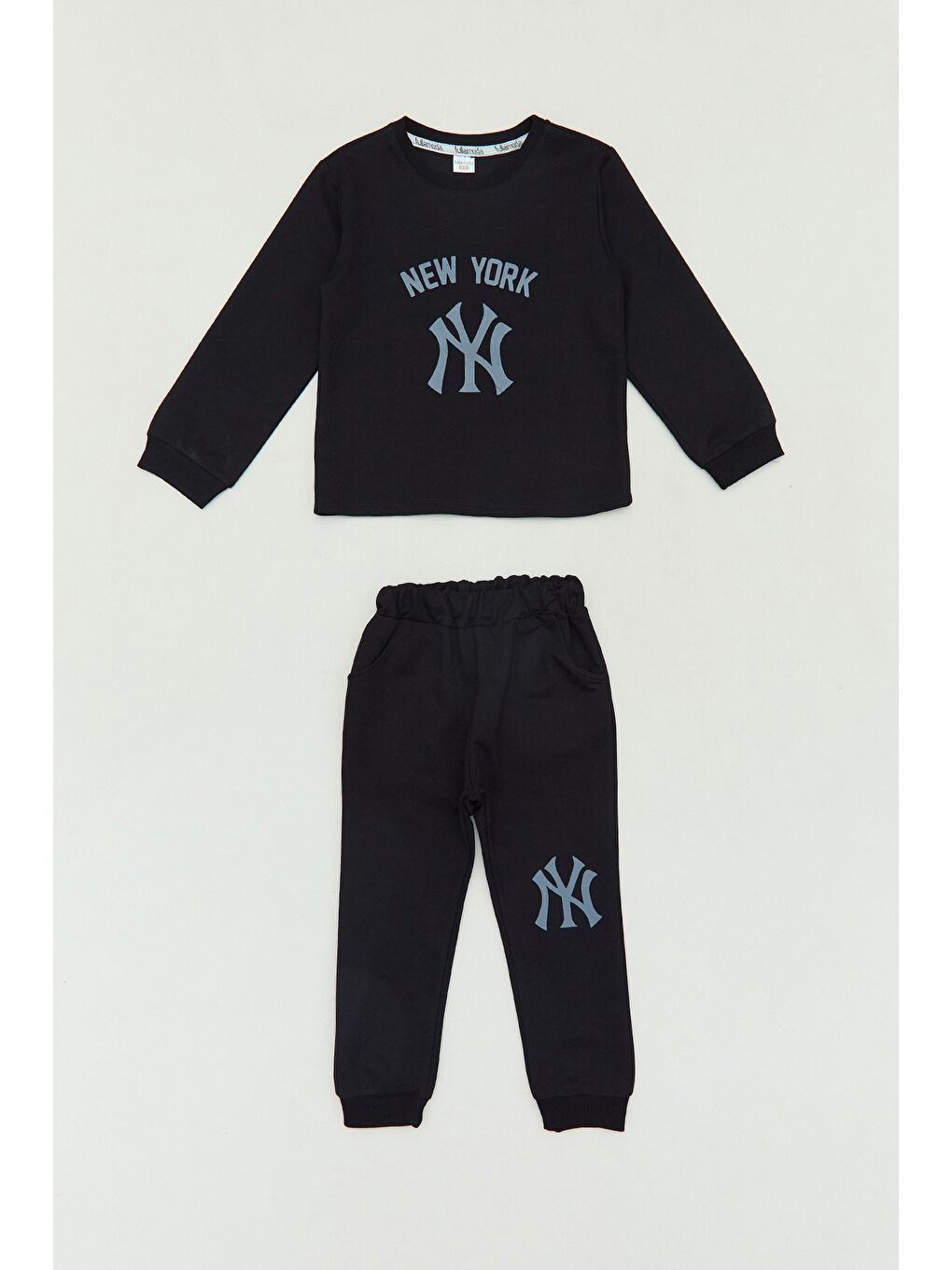 Siyah Ny Nakışlı Yelekli 3 Lü Jogger Erkek Çocuk Takım-2