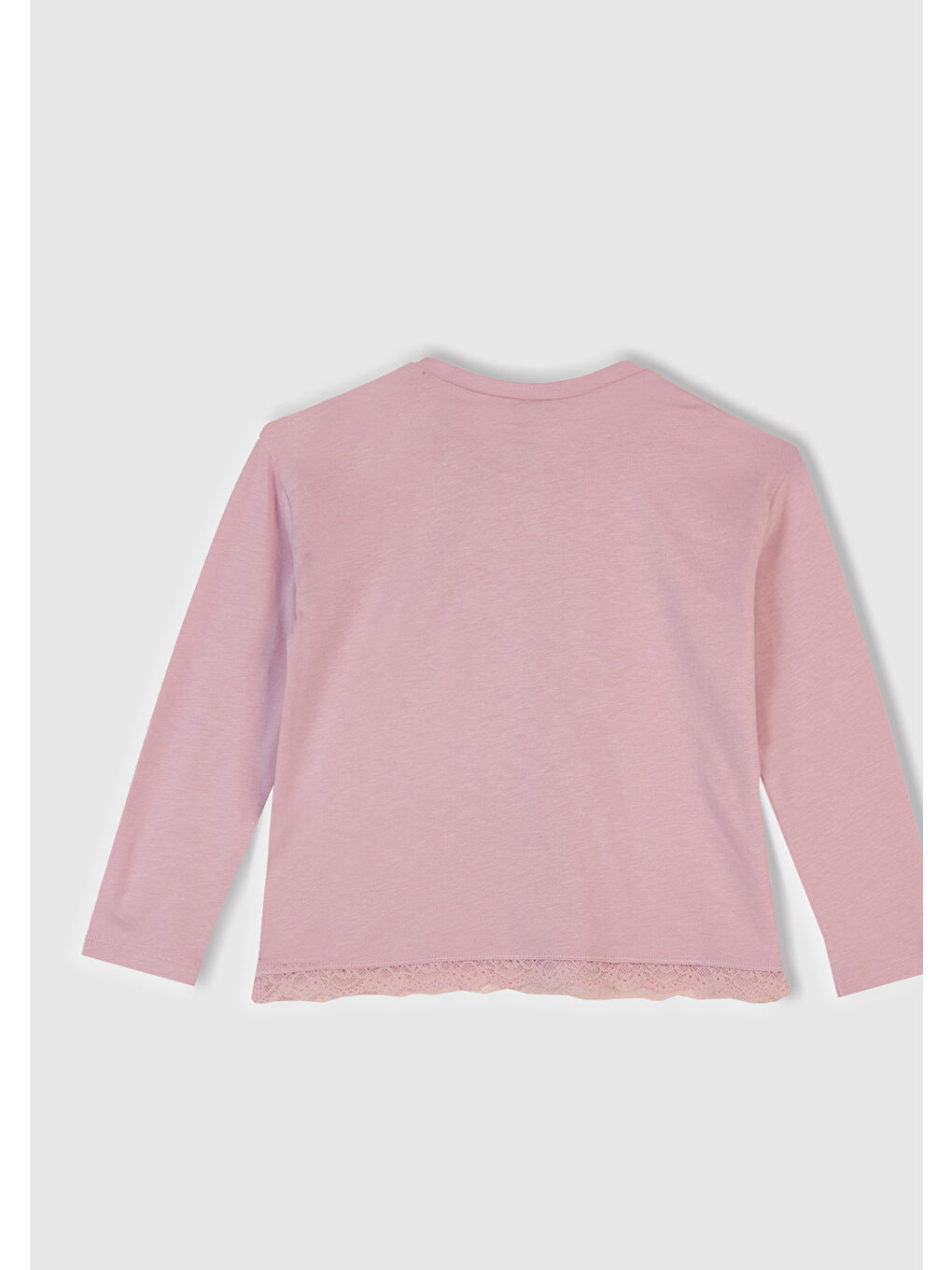 Kız Çocuk Toz Pembe-Turkuaz Üstü Baskılı Altı Desenli Pijama Takımı-4