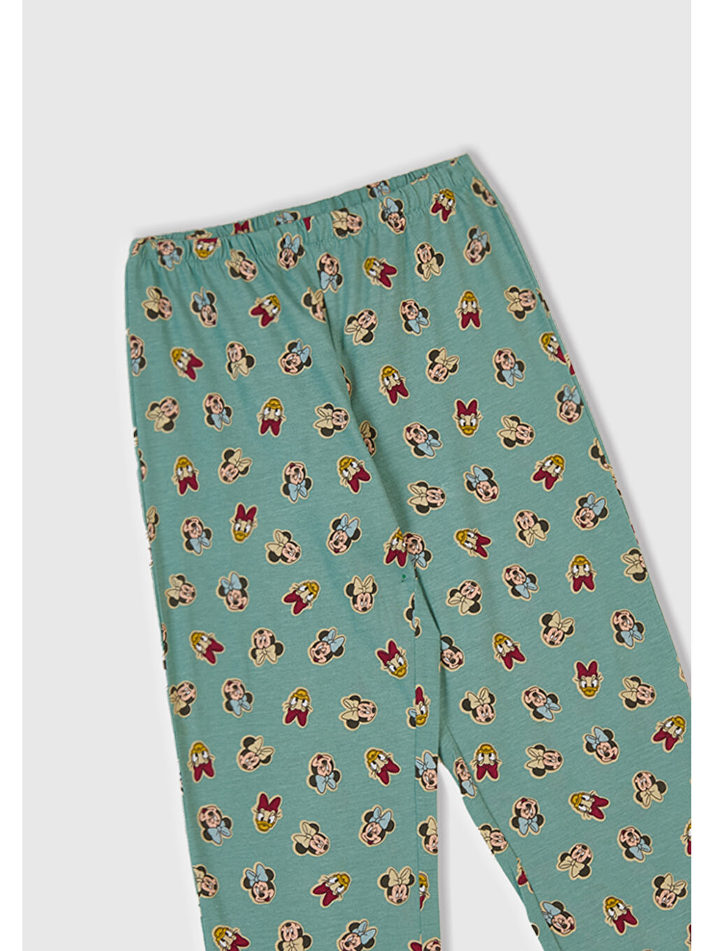 Ekru Kız Çocuk Krem Üstü Baskılı Altı Desenli Paçası Kıvrık Pijama Takımı-7