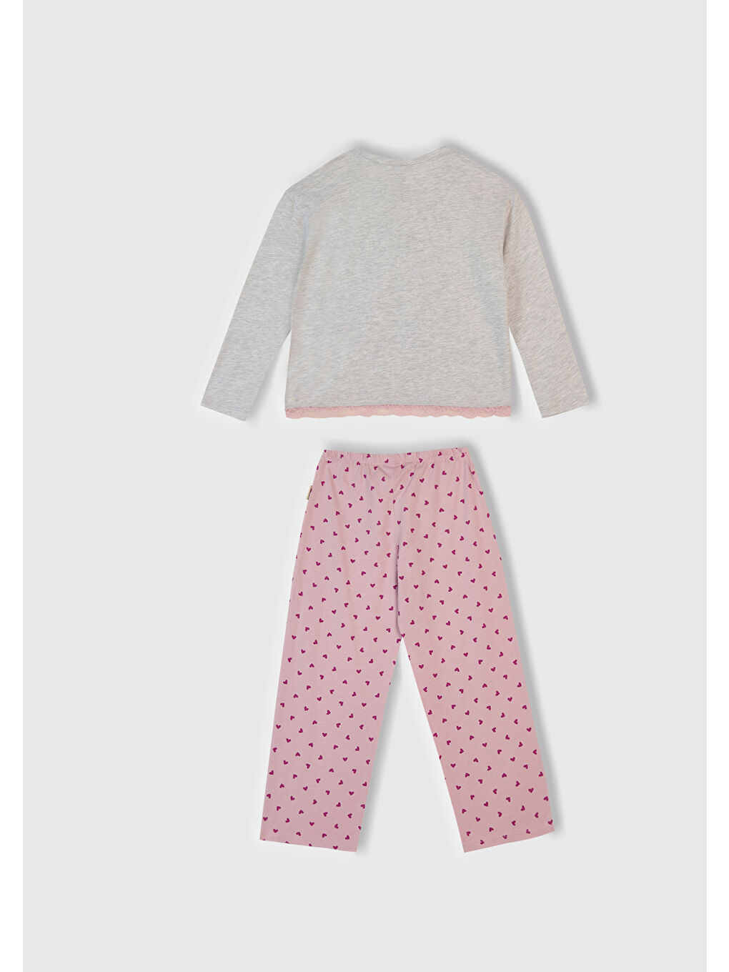 Kız Çocuk Beyaz Mix Üstü Baskılı Altı Desenli Pijama Takımı-1