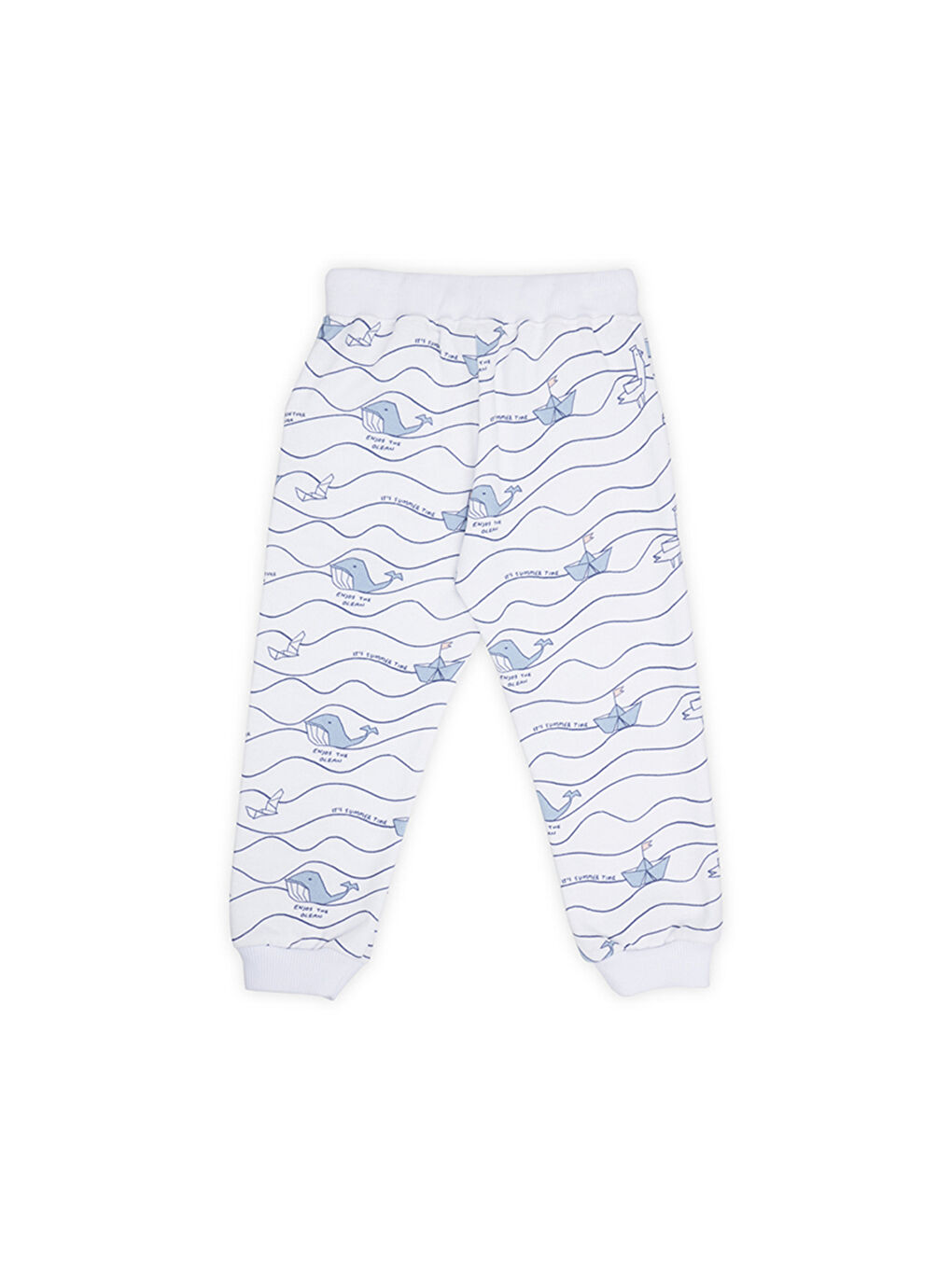 Erkek Çocuk Baskılı Eşofman Alt Beyaz-3