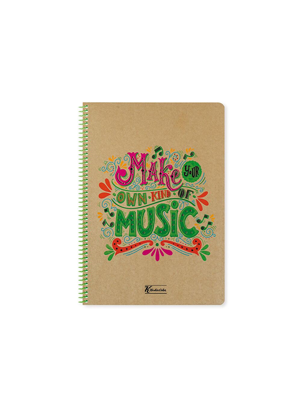 Keskin Color Çizgisiz Spiralli Sert Kapak Defter Doodles Music