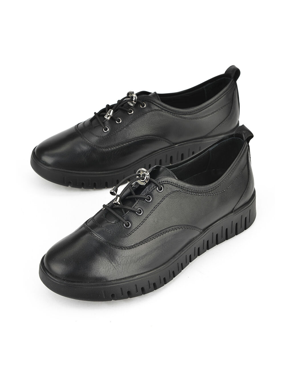 Kadın Hakiki Deri Konfor Ayakkabı 15355Z27671 Siyah-4