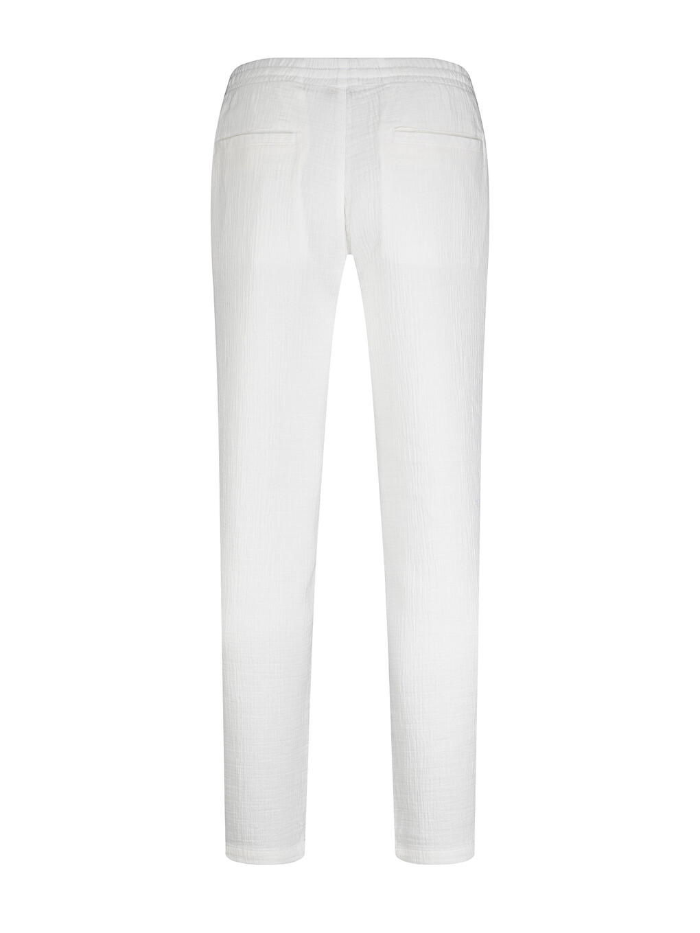 Beyaz Rahat Kesim Yandan Cepli 100% Pamuk Jogger Pantolon-2