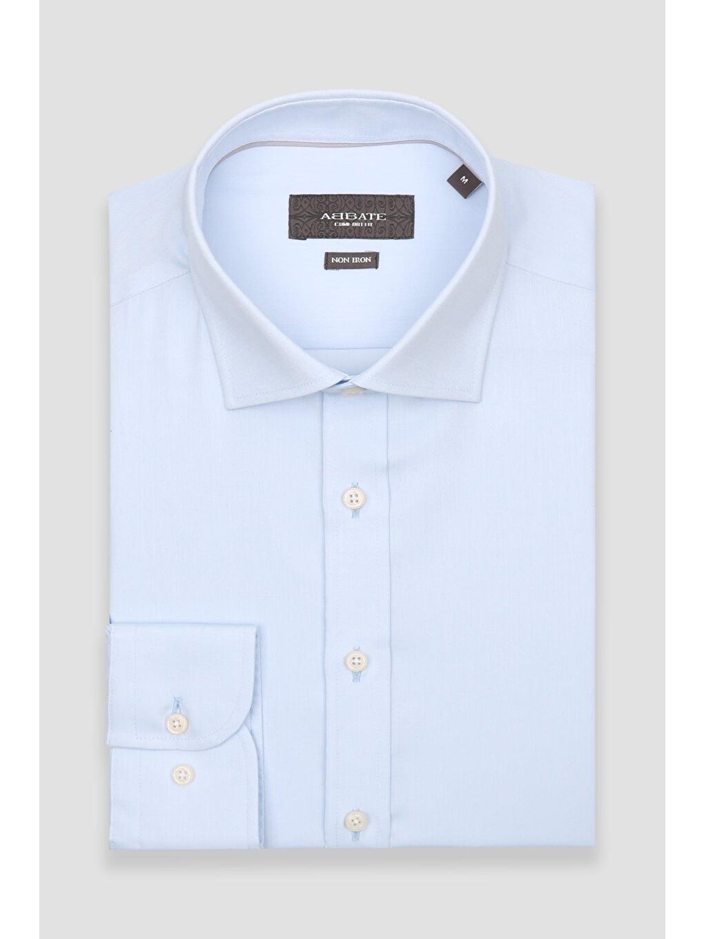 Fabio Non Iron Twill Pamuklu Comfort Fit Açık Mavi Klasik Yaka Erkek Düz %100 Pamuk Gömlek-4