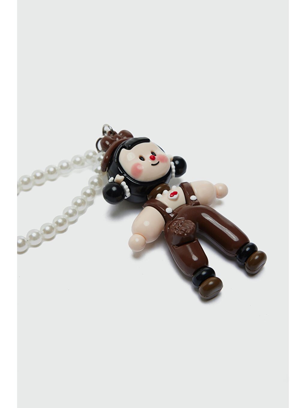 Key İncili Çanta Charmı Kahverengi-2