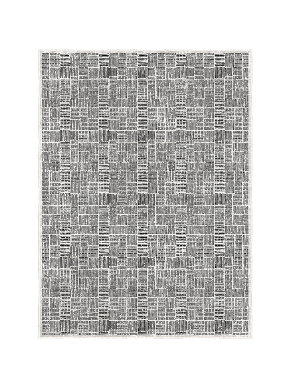 Siyah Dekoratif Özel Tasarım Yıkanabilir İnce Kaymaz Tabanlı Modern Halı KECE FR17