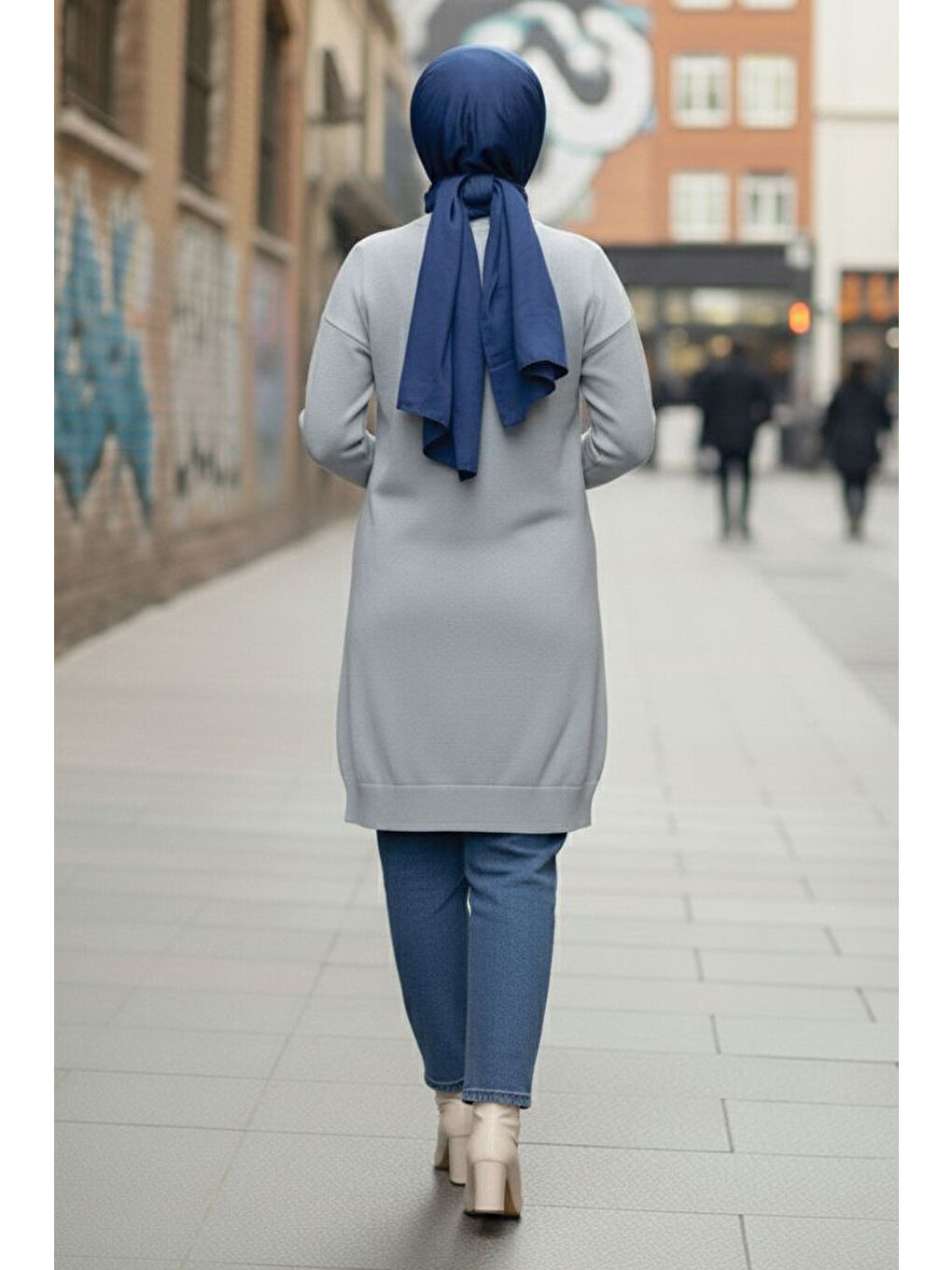 Kol Düğmeli Tiiko Tunik Gri - 28081-GRI-2