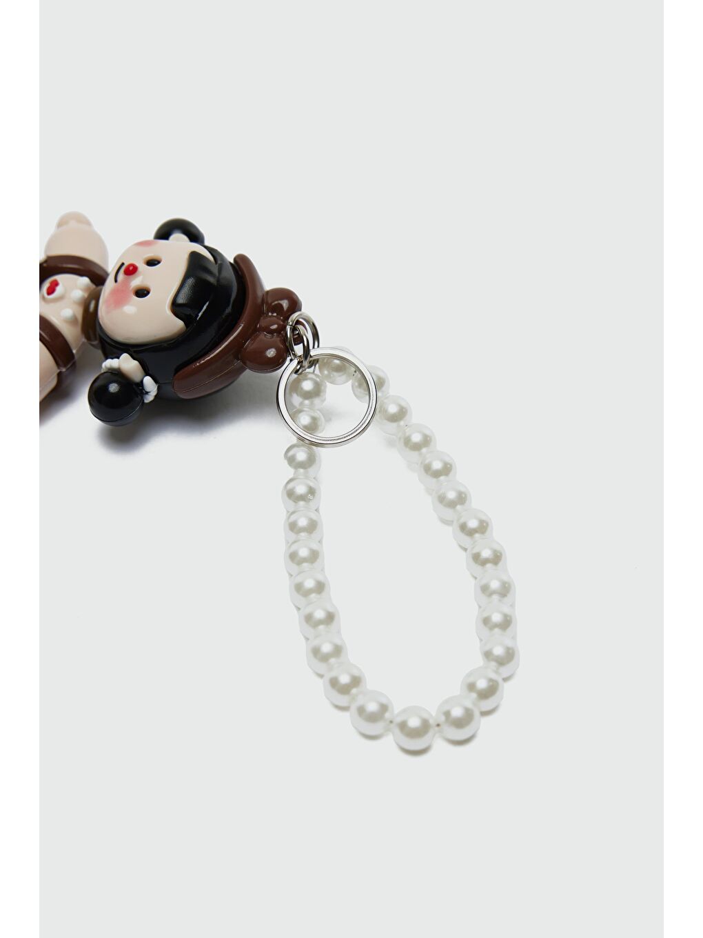 Key İncili Çanta Charmı Kahverengi-3