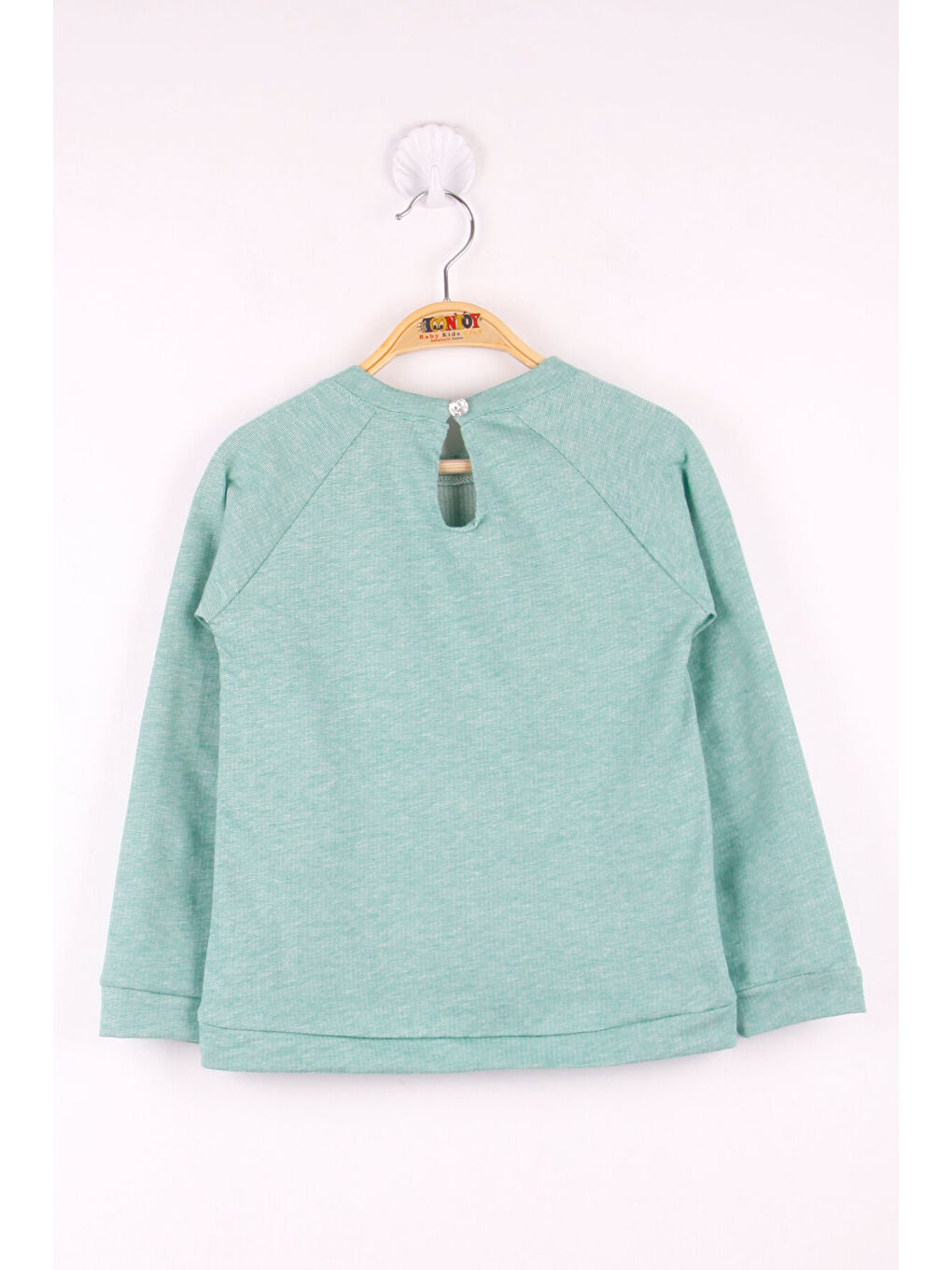 Turkuaz Kız Çocuk Çanta Nakışlı Sweatshirt-1