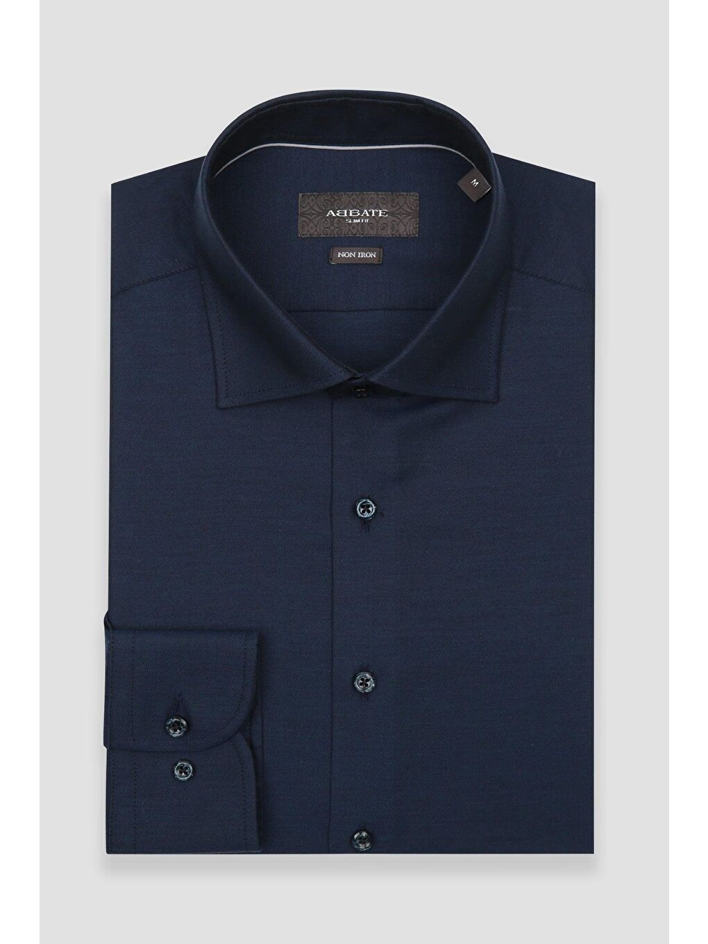 Donatello Non Iron Twill Pamuklu Slim Fit Lacivert Klasik Yaka Erkek Düz %100 Pamuk Gömlek-4