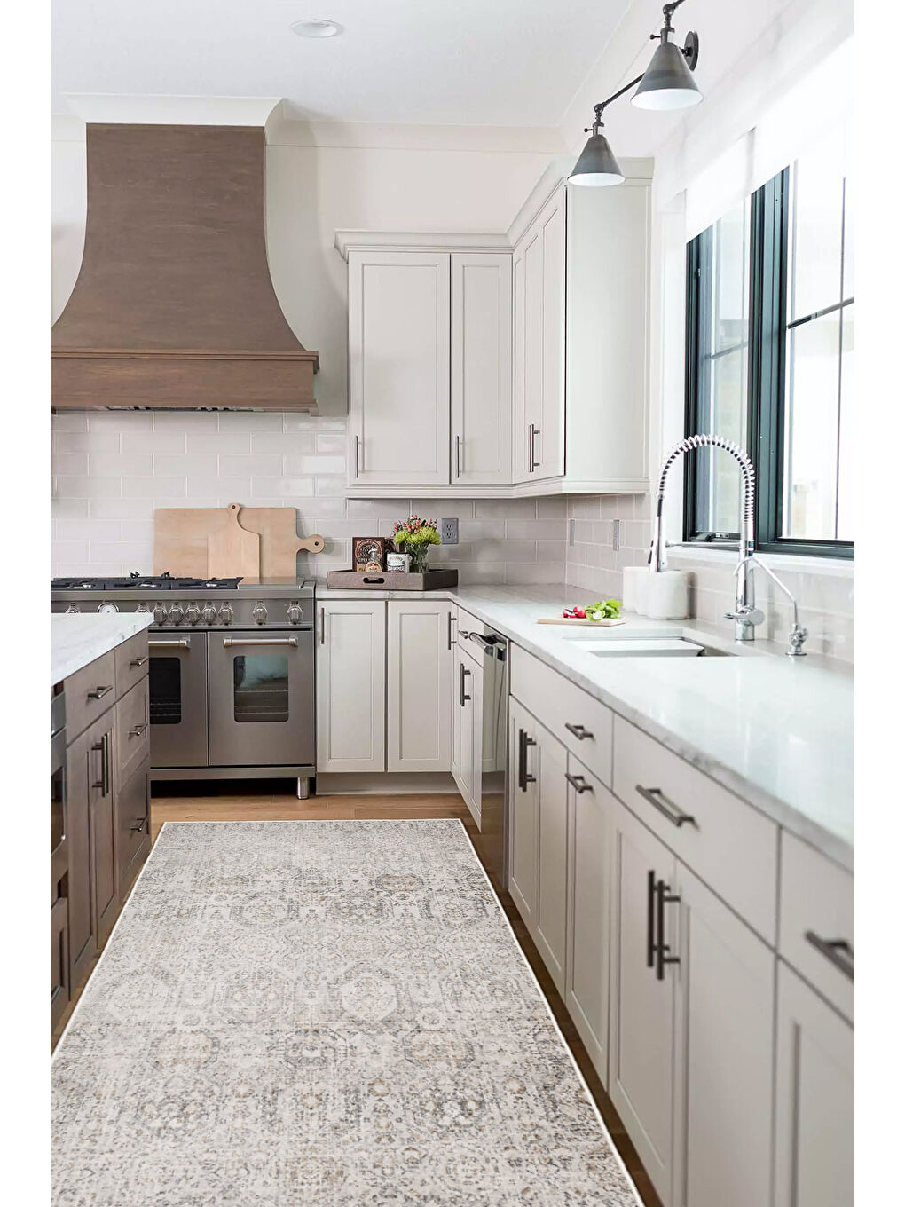 Bej Dekoratif Özel Tasarım Yıkanabilir İnce Kaymaz Tabanlı Modern Halı KECE FR16-4