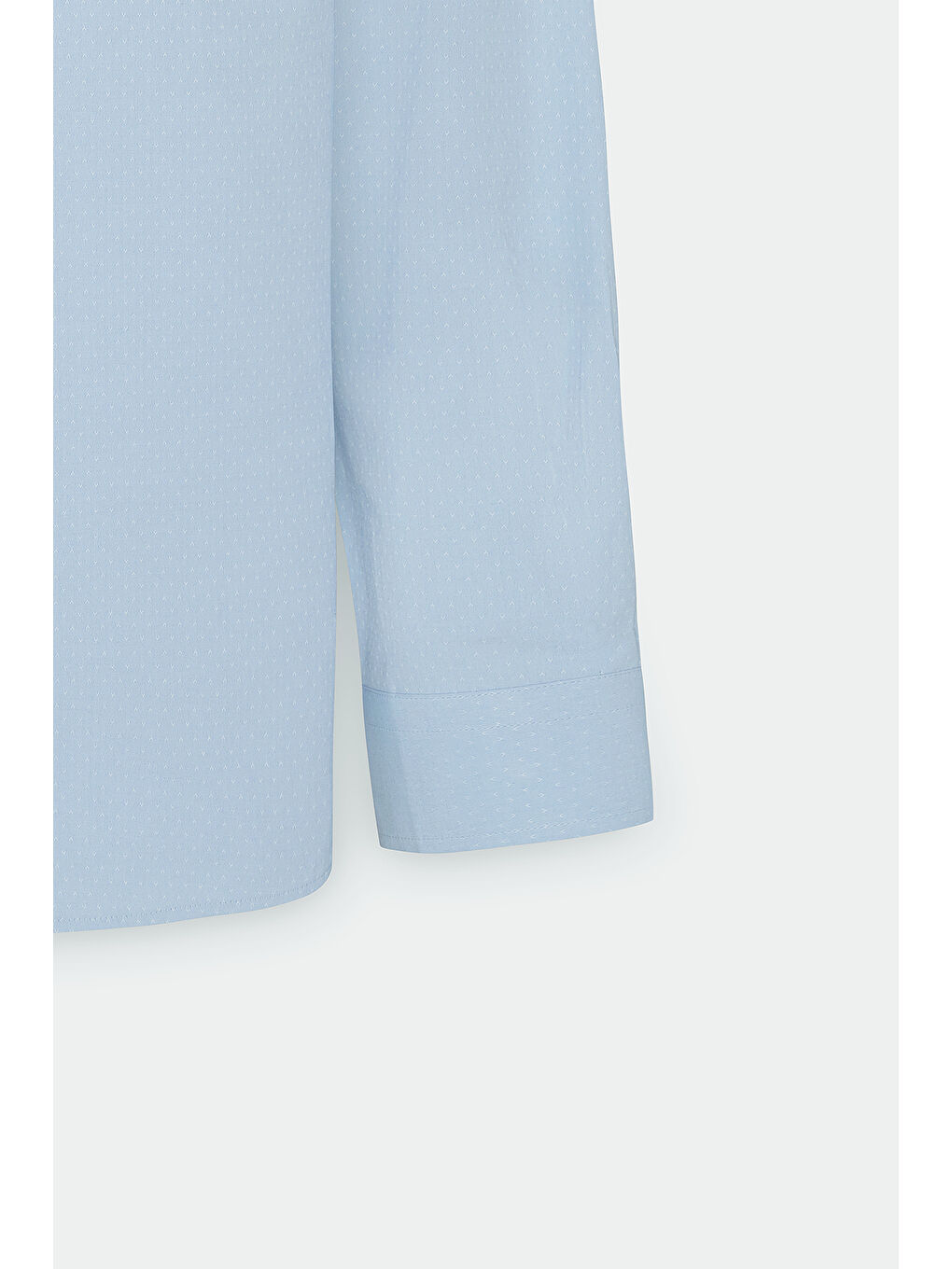 Erkek Açık Mavi Slim Fit Dar Kesim Klasik Yaka Pamuklu Armürlü Gömlek-8