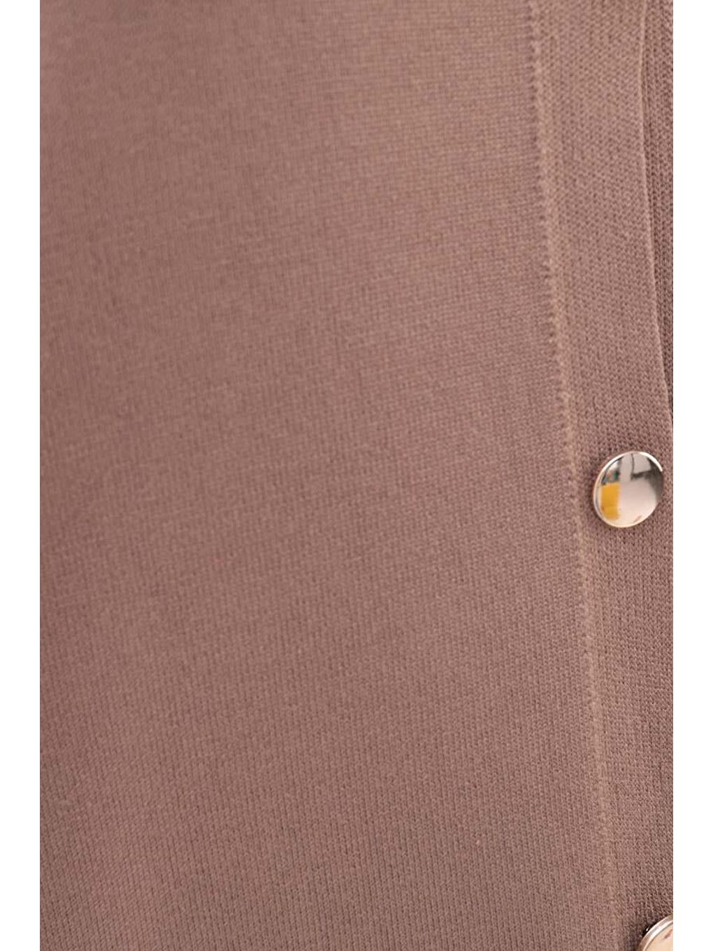 Bej Vizon-Düğmeli Triko Hırka-4