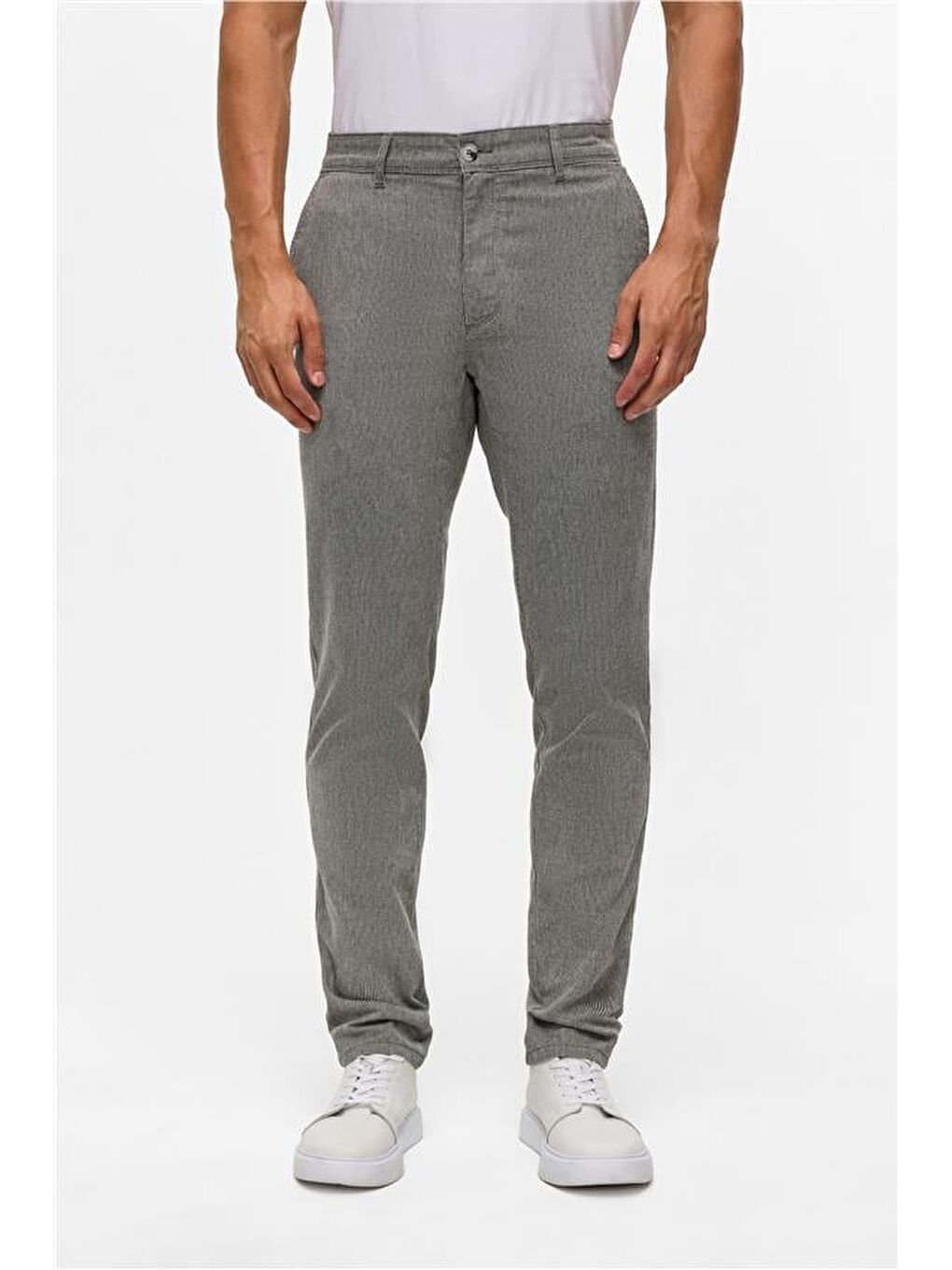 Siyah Slim Armürlü Pantolon-1