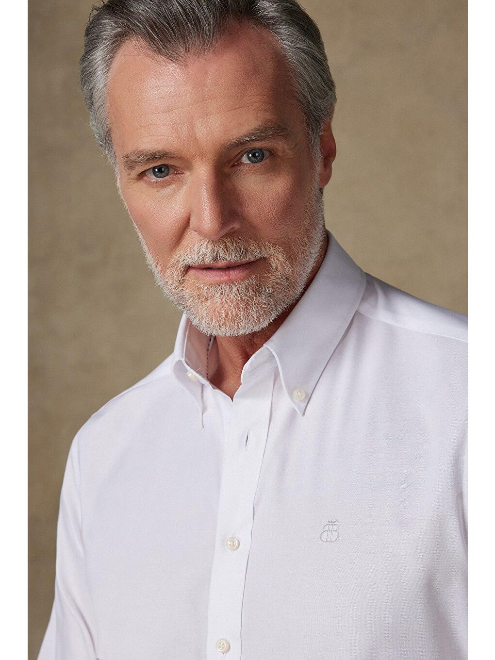 Matteo Non Iron Oxford Pamuklu Comfort Fit Beyaz Düğmeli Yaka Erkek Düz %100 Pamuk Gömlek-3