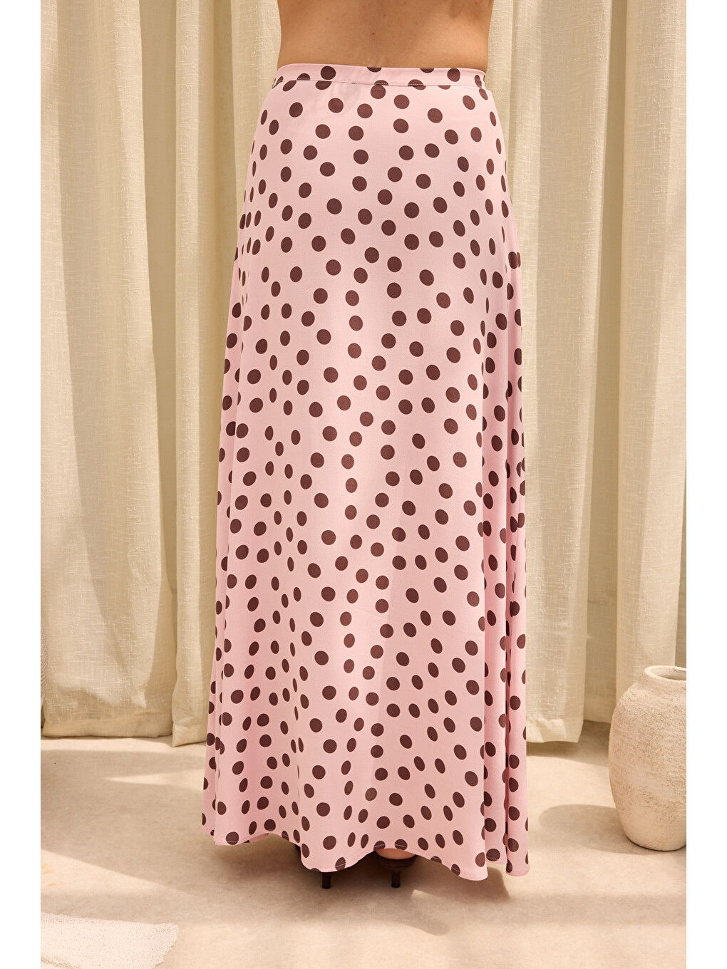 Manon Puantiyeli Pembe Crop Etek Takım-4