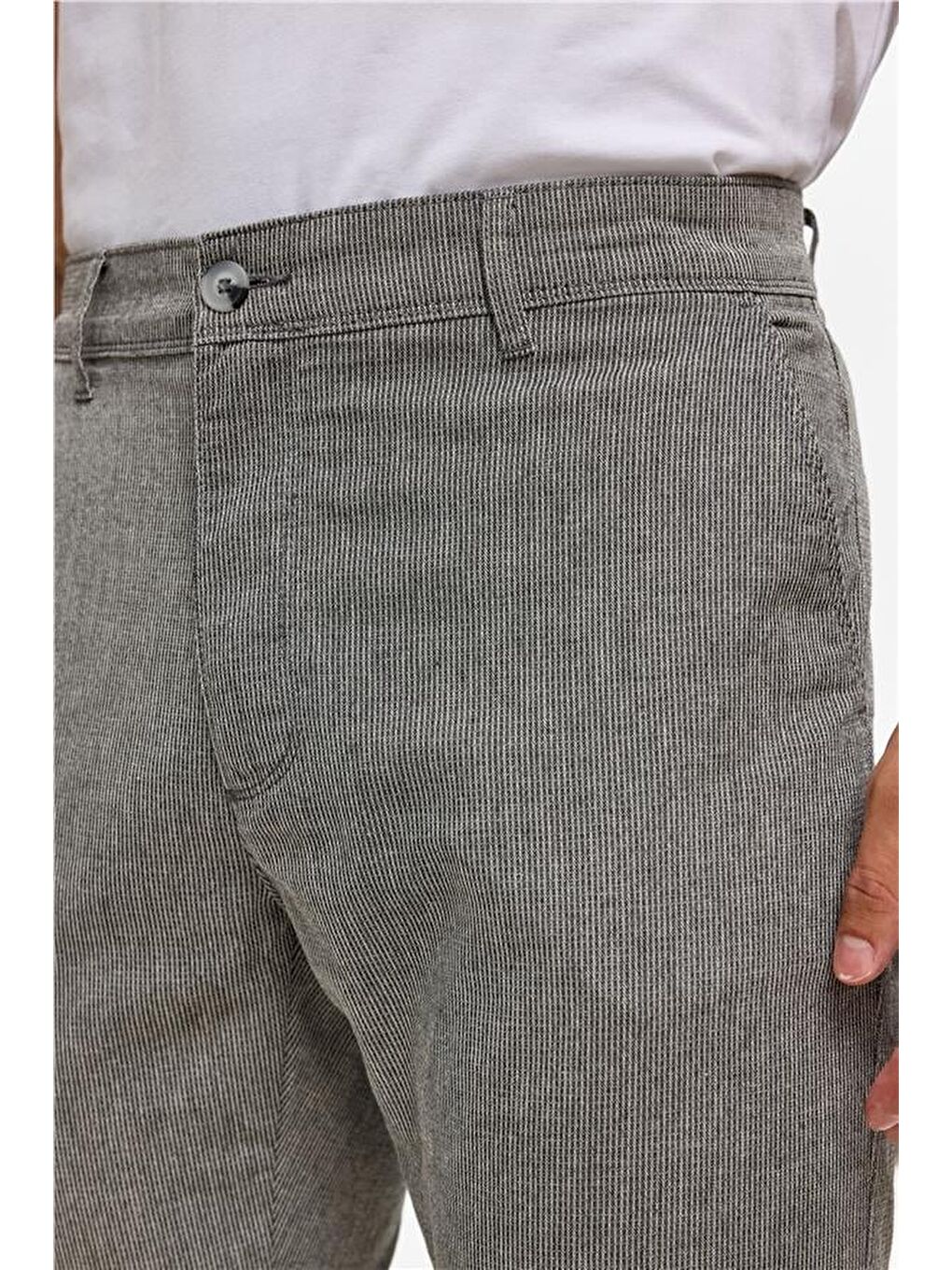 Siyah Slim Armürlü Pantolon-3