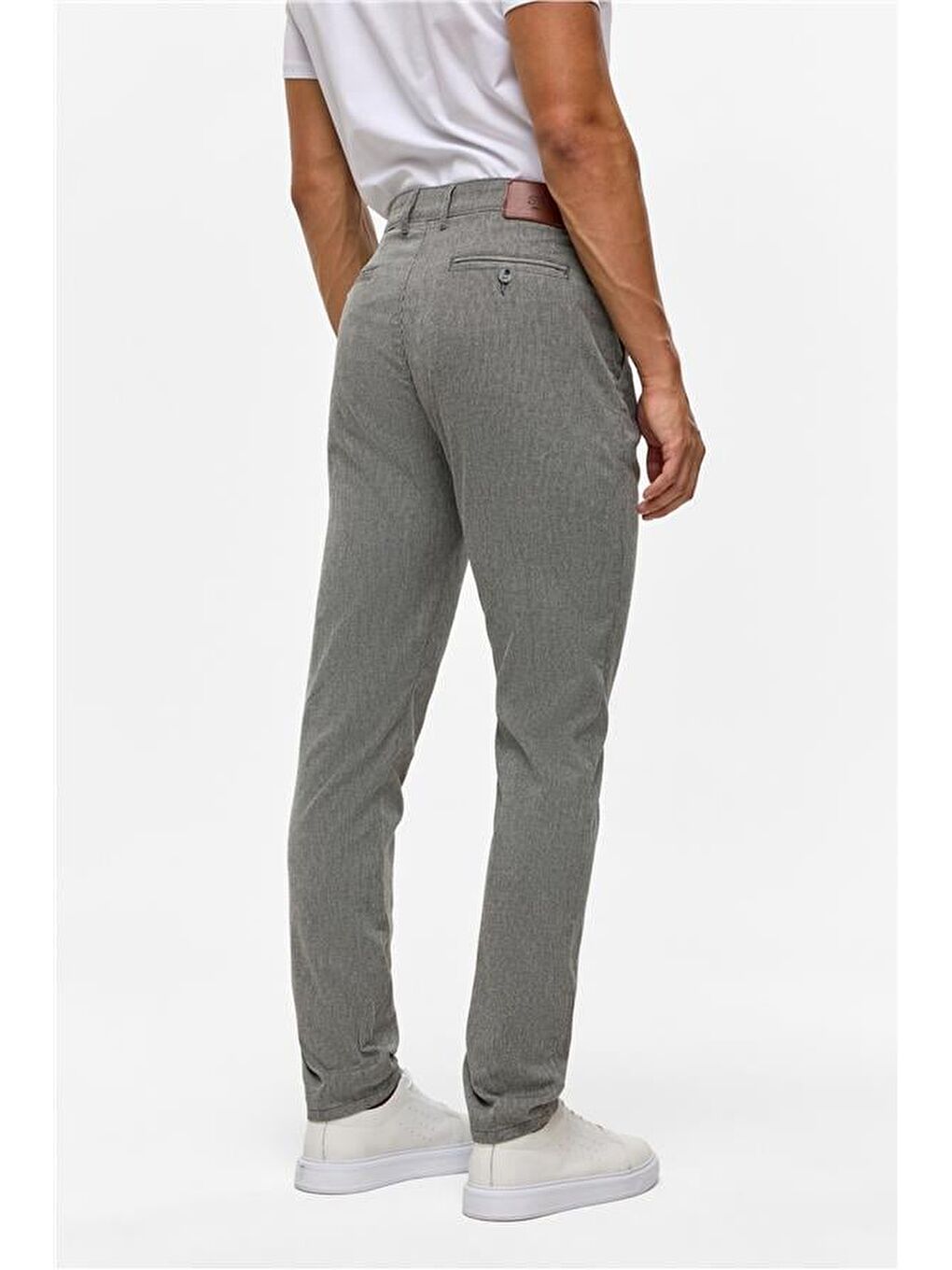 Siyah Slim Armürlü Pantolon-4