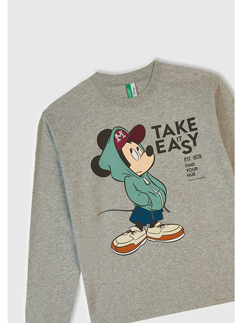 Erkek Çocuk Gri Melanj Üstü Disney Baskılı Altı Paçası Lastikli Pijama Takımı-5