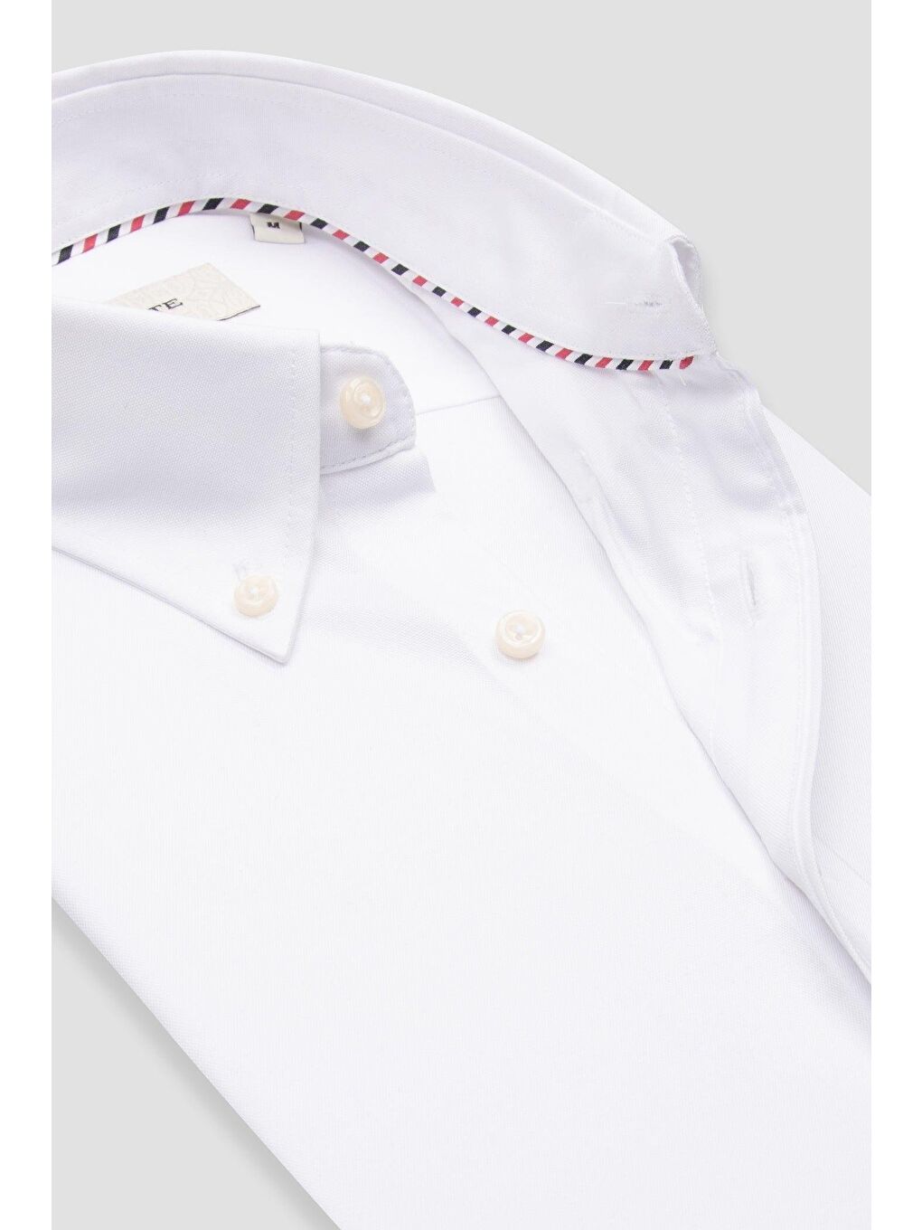 Matteo Non Iron Oxford Pamuklu Comfort Fit Beyaz Düğmeli Yaka Erkek Düz %100 Pamuk Gömlek-5