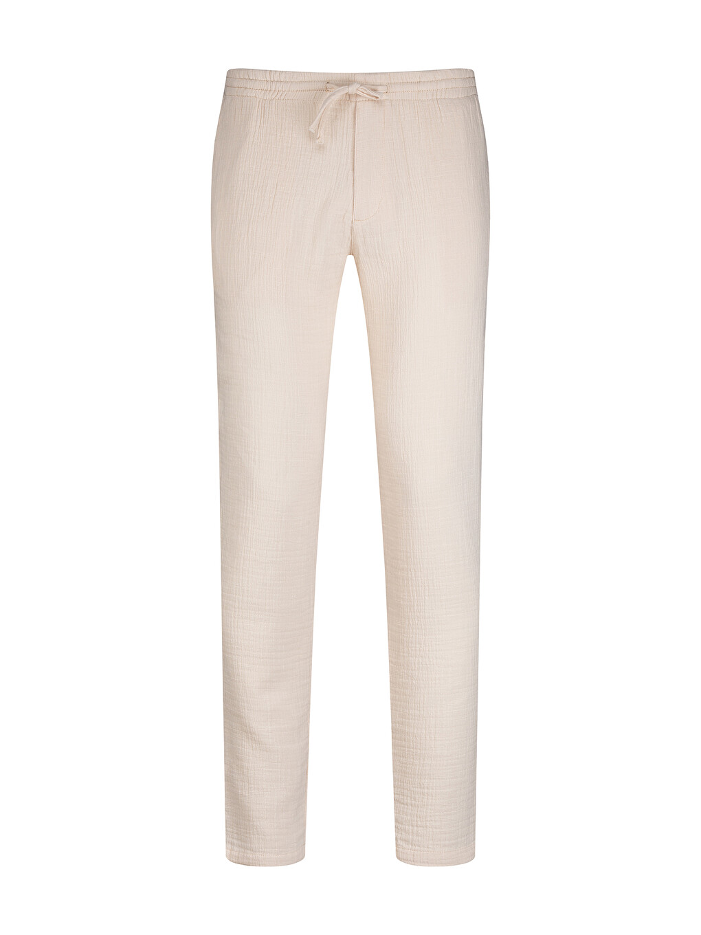 Ekru Rahat Kesim Yandan Cepli 100% Pamuk Jogger Pantolon