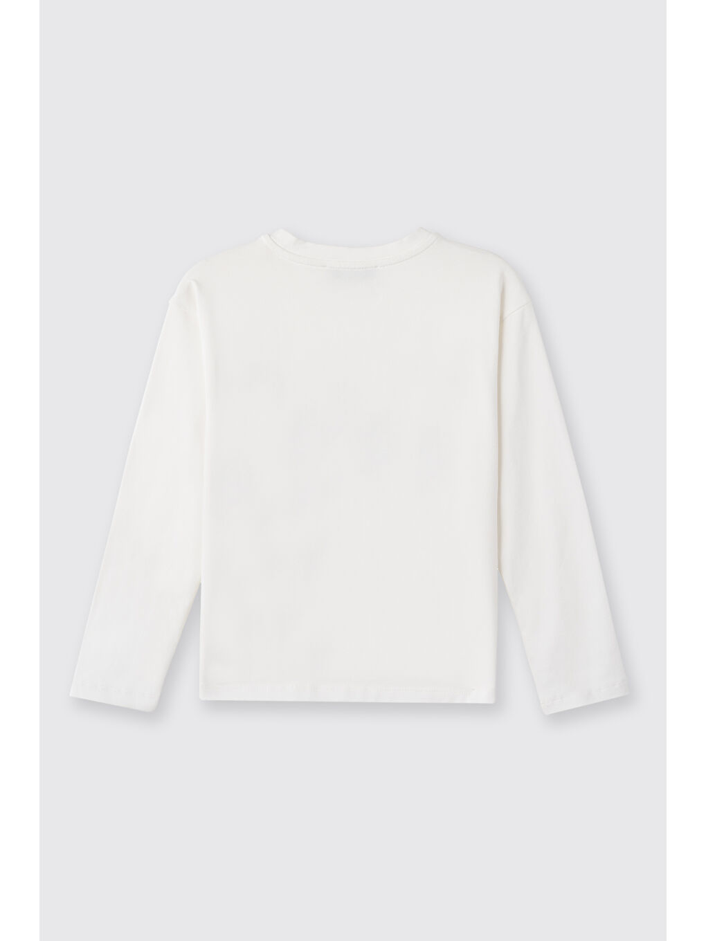 Beyaz Liberty Kumaş Nakış Detaylı Kız Çocuk Tişört-3