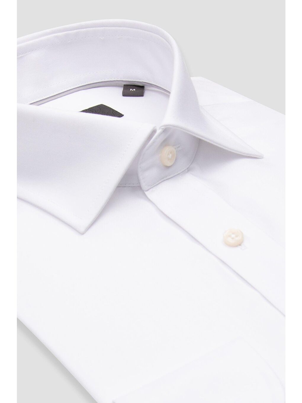 Donatello Non Iron Twill Pamuklu Slim Fit Beyaz Klasik Yaka Erkek Düz %100 Pamuk Gömlek-1