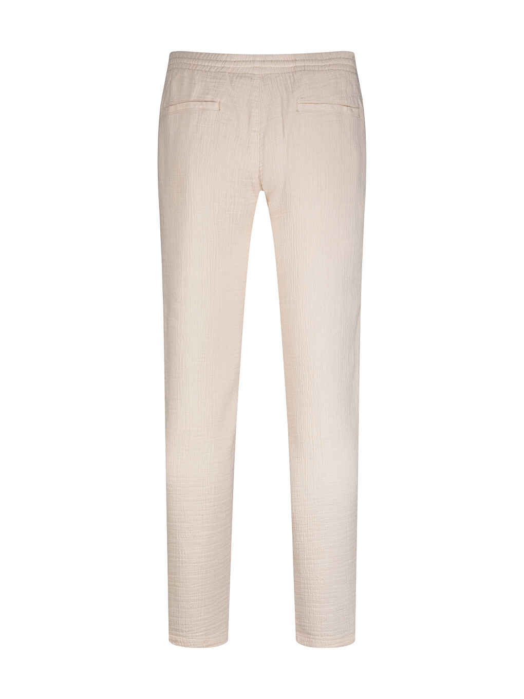 Ekru Rahat Kesim Yandan Cepli 100% Pamuk Jogger Pantolon-2
