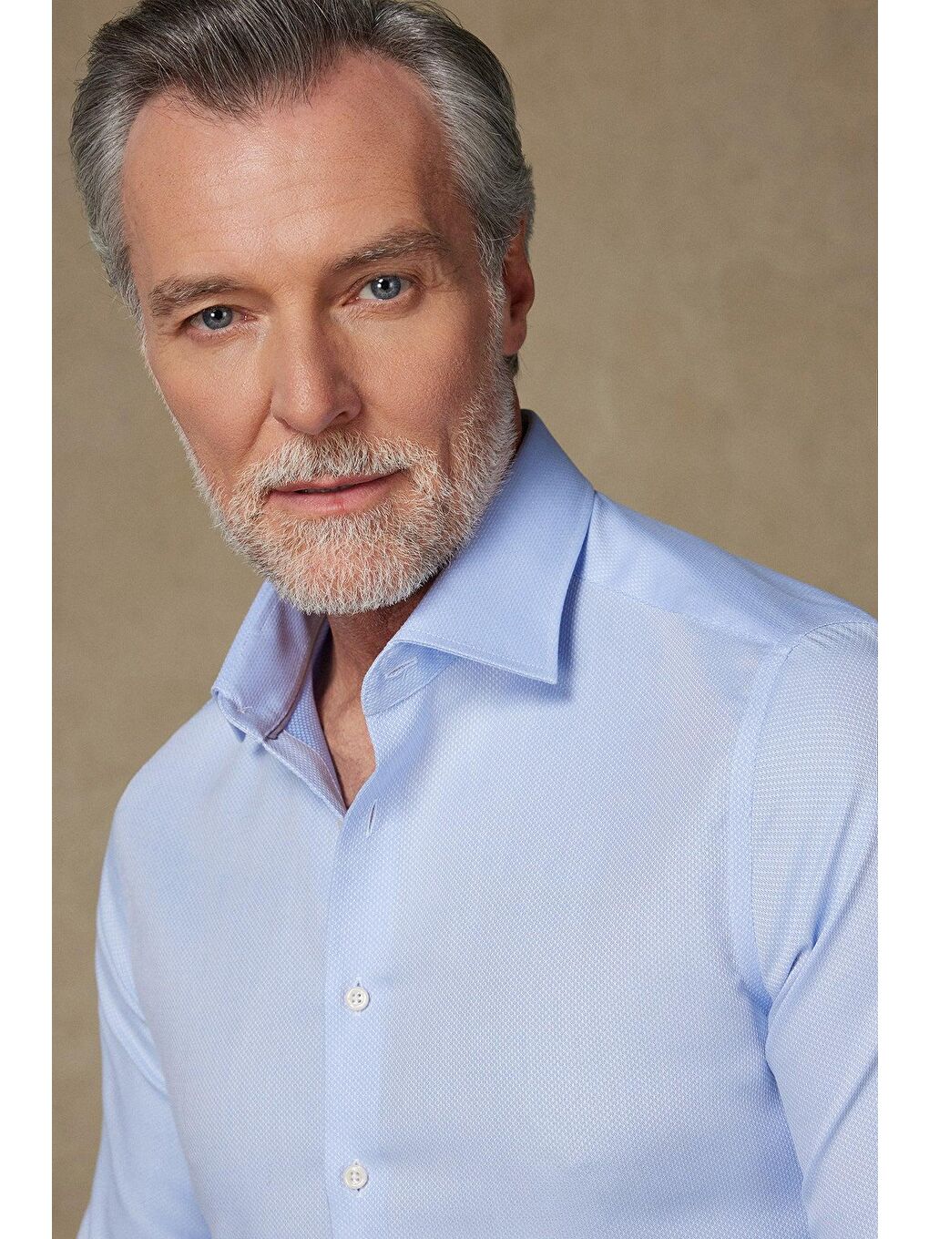 Donatello Non Iron Armür Pamuklu Slim Fit Açık Mavi Klasik Yaka Erkek Düz %100 Pamuk Gömlek-3