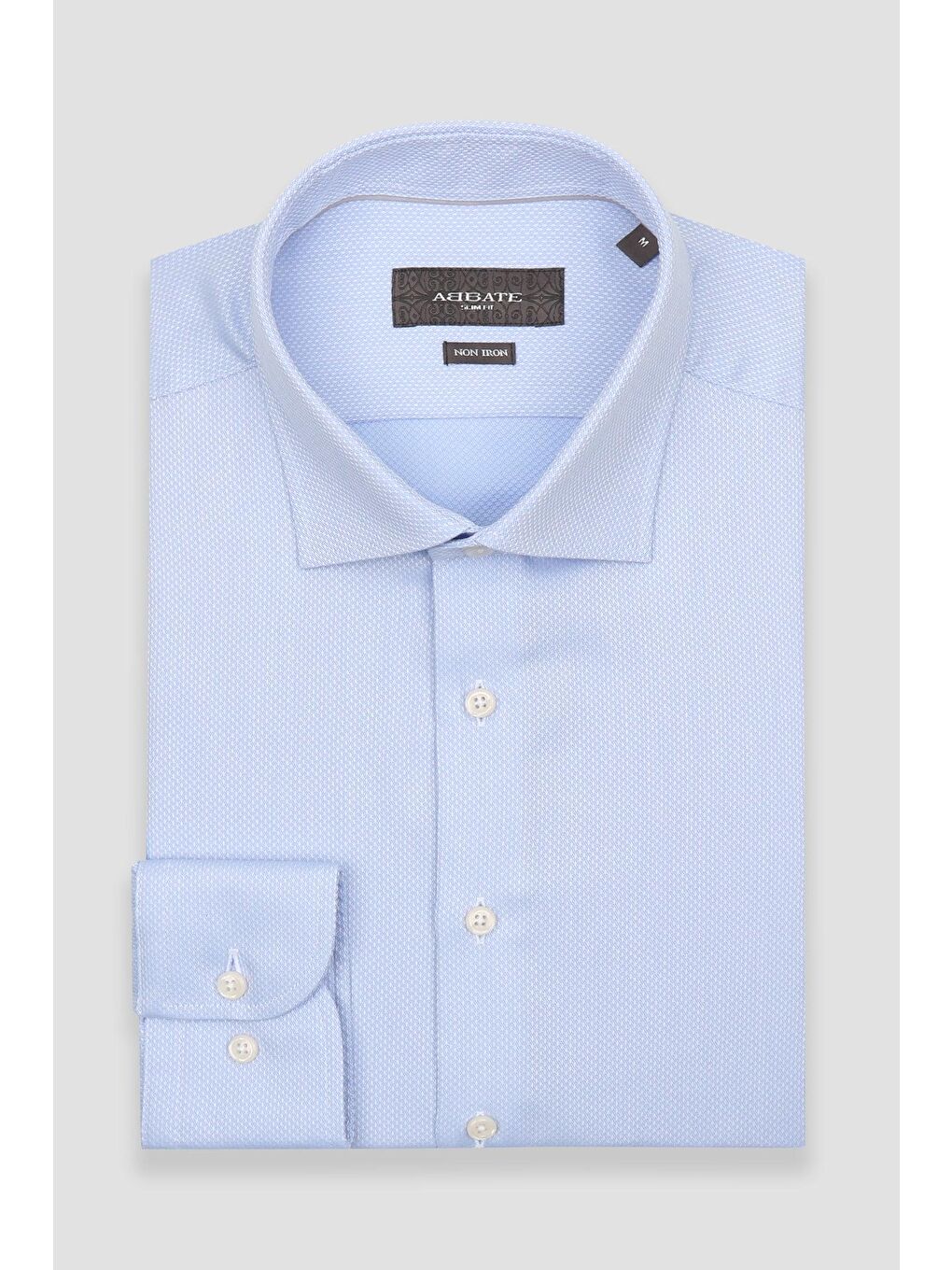 Donatello Non Iron Armür Pamuklu Slim Fit Açık Mavi Klasik Yaka Erkek Düz %100 Pamuk Gömlek-4