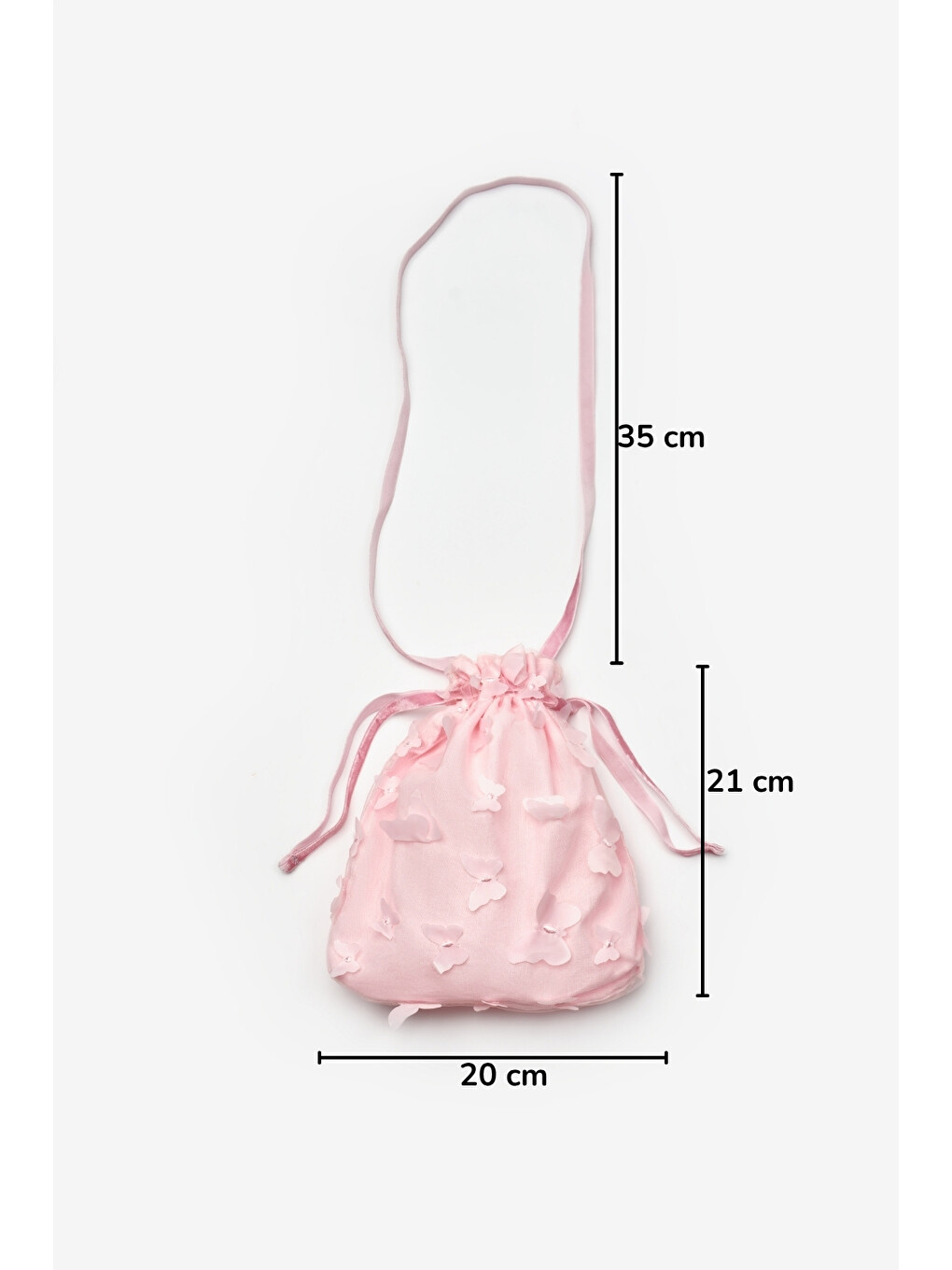 Pembe Kelebek Aplikeli Kız Çocuk Çanta-2