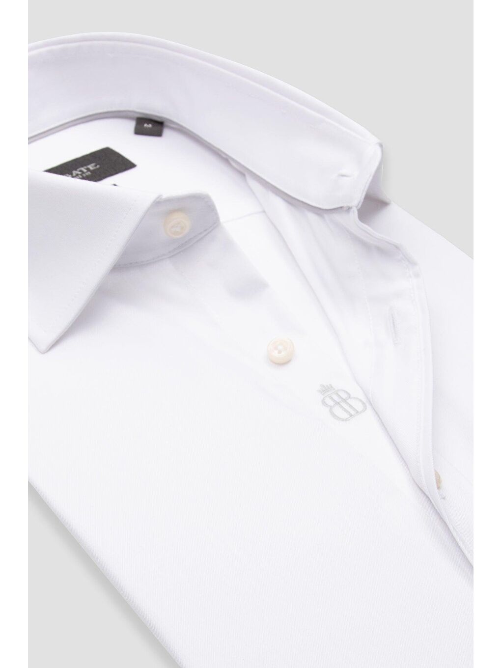 Donatello Non Iron Twill Pamuklu Slim Fit Beyaz Klasik Yaka Erkek Düz %100 Pamuk Gömlek-5