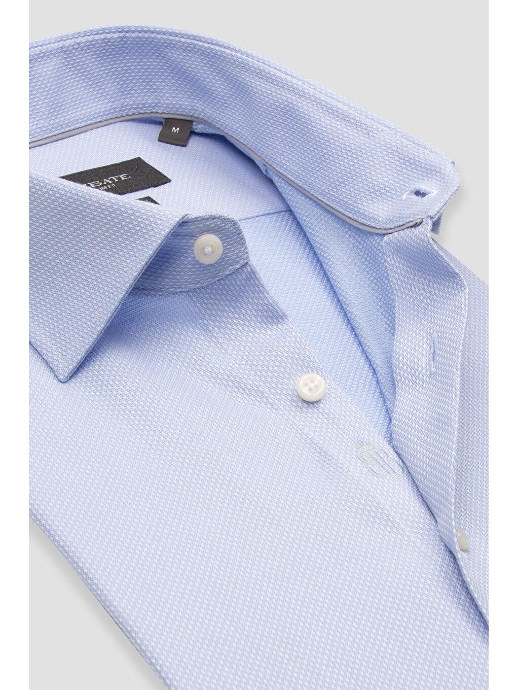 Donatello Non Iron Armür Pamuklu Slim Fit Açık Mavi Klasik Yaka Erkek Düz %100 Pamuk Gömlek-5