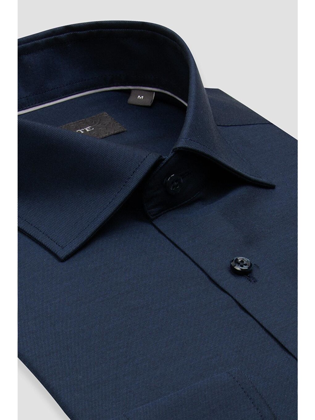 Fabio Non Iron Twill Pamuklu Comfort Fit Lacivert Klasik Yaka Erkek Düz %100 Pamuk Gömlek-1