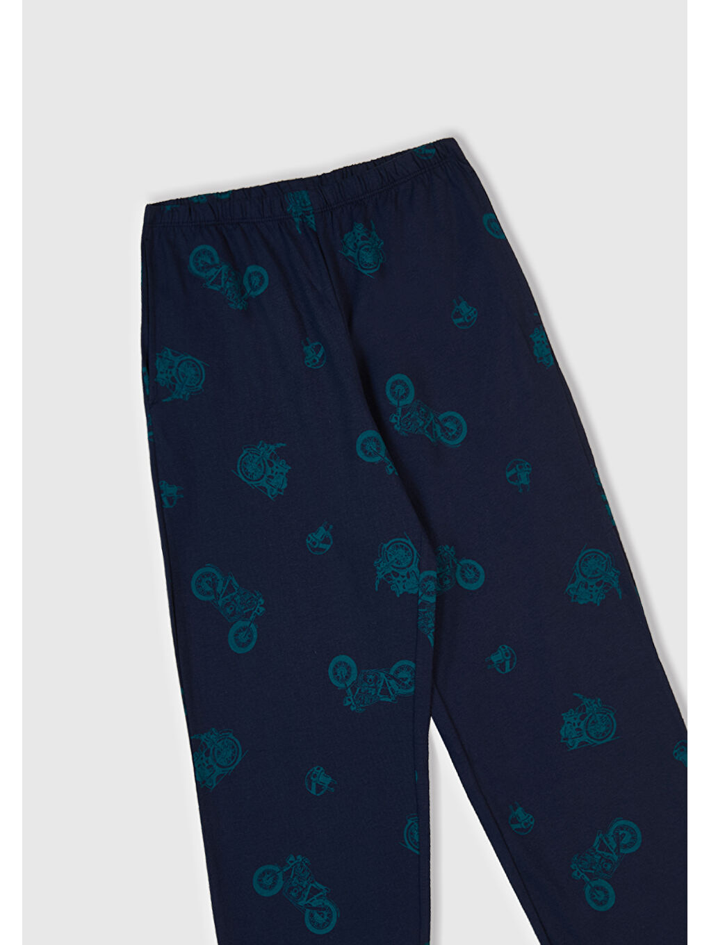 Erkek Çocuk Lacivert Üstü Baskılı Altı Tamamı Desenli Pijama Takımı-5