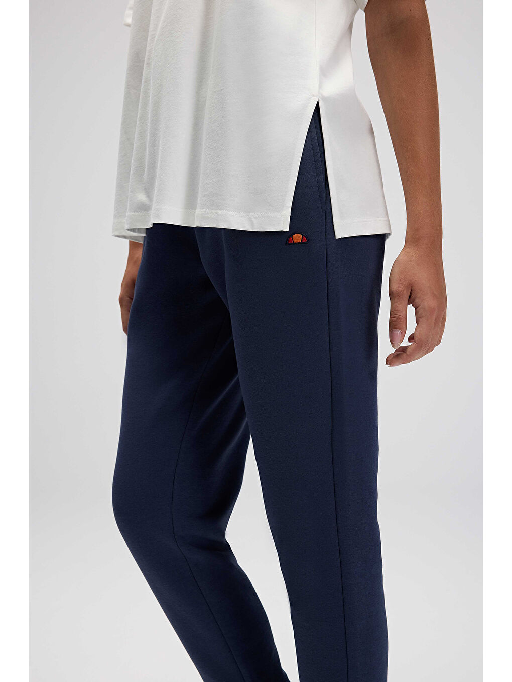 Lacivert Pamuklu Regular Fit Normal Bel Ribanalı Paça Kadın Eşofman Altı EF555-NV-4