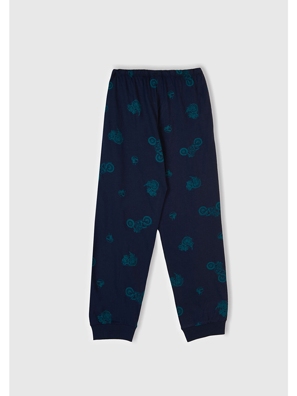 Erkek Çocuk Lacivert Üstü Baskılı Altı Tamamı Desenli Pijama Takımı-7