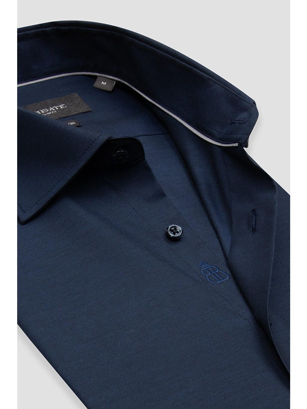 Fabio Non Iron Twill Pamuklu Comfort Fit Lacivert Klasik Yaka Erkek Düz %100 Pamuk Gömlek-5